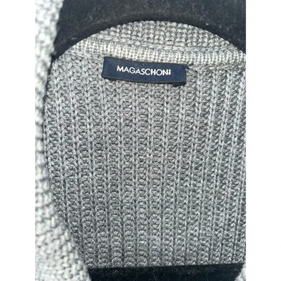 Women's Magaschoni Gray Merino Wool Cardigan Sweater Size M L? - Picture 6 of 8